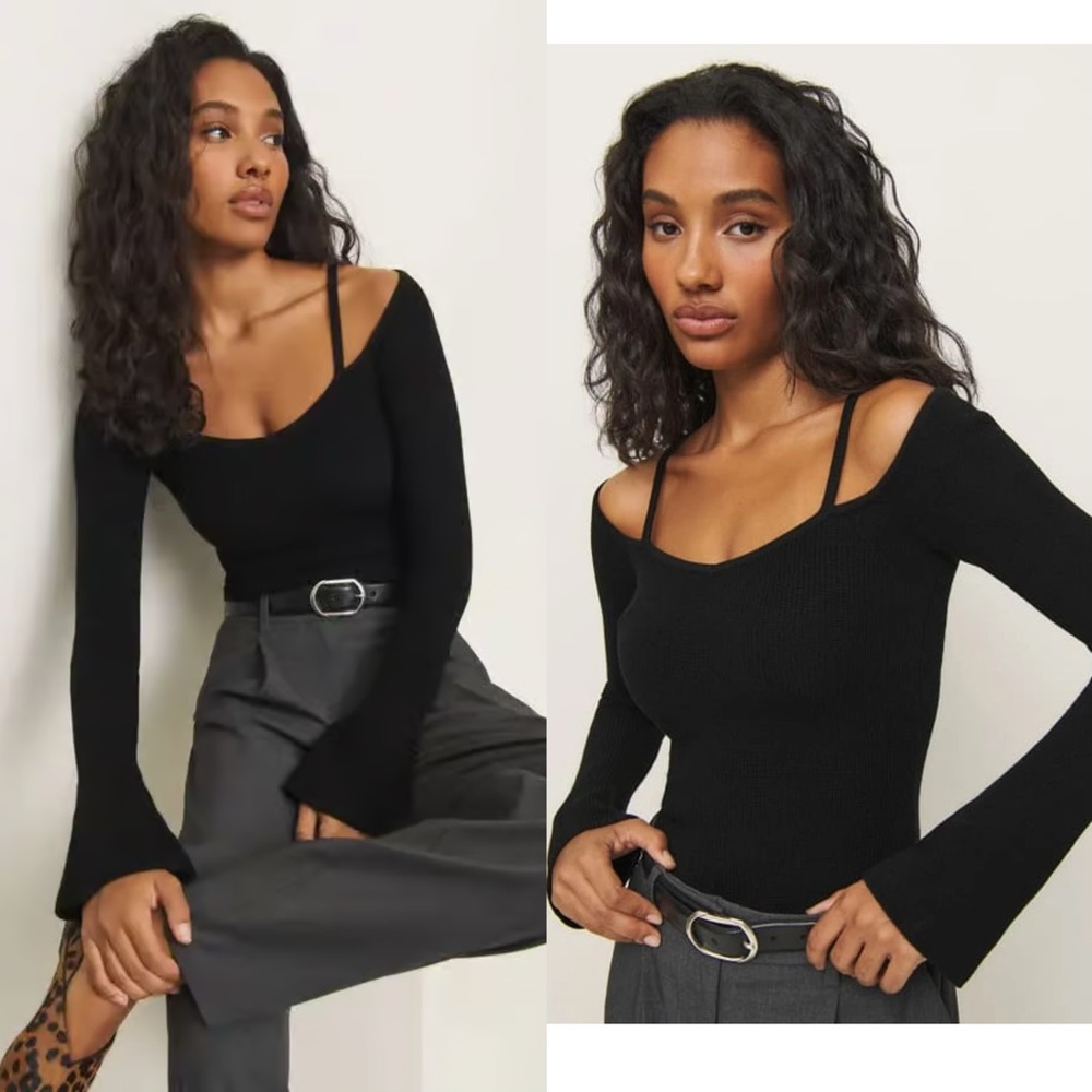 Sexy Reformation Romey cutout cold shoulder wool sweater women size large